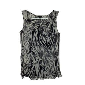 Talbots Animal/Zebra Print Silk Sleeveless Blouse NWT Size 4